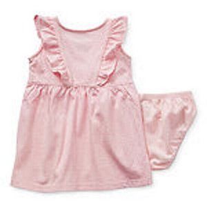 OKIE DOKIE BABY GIRL SLEEVELESS A- LINE DRESS W/ BOTTOMS- (NIP)